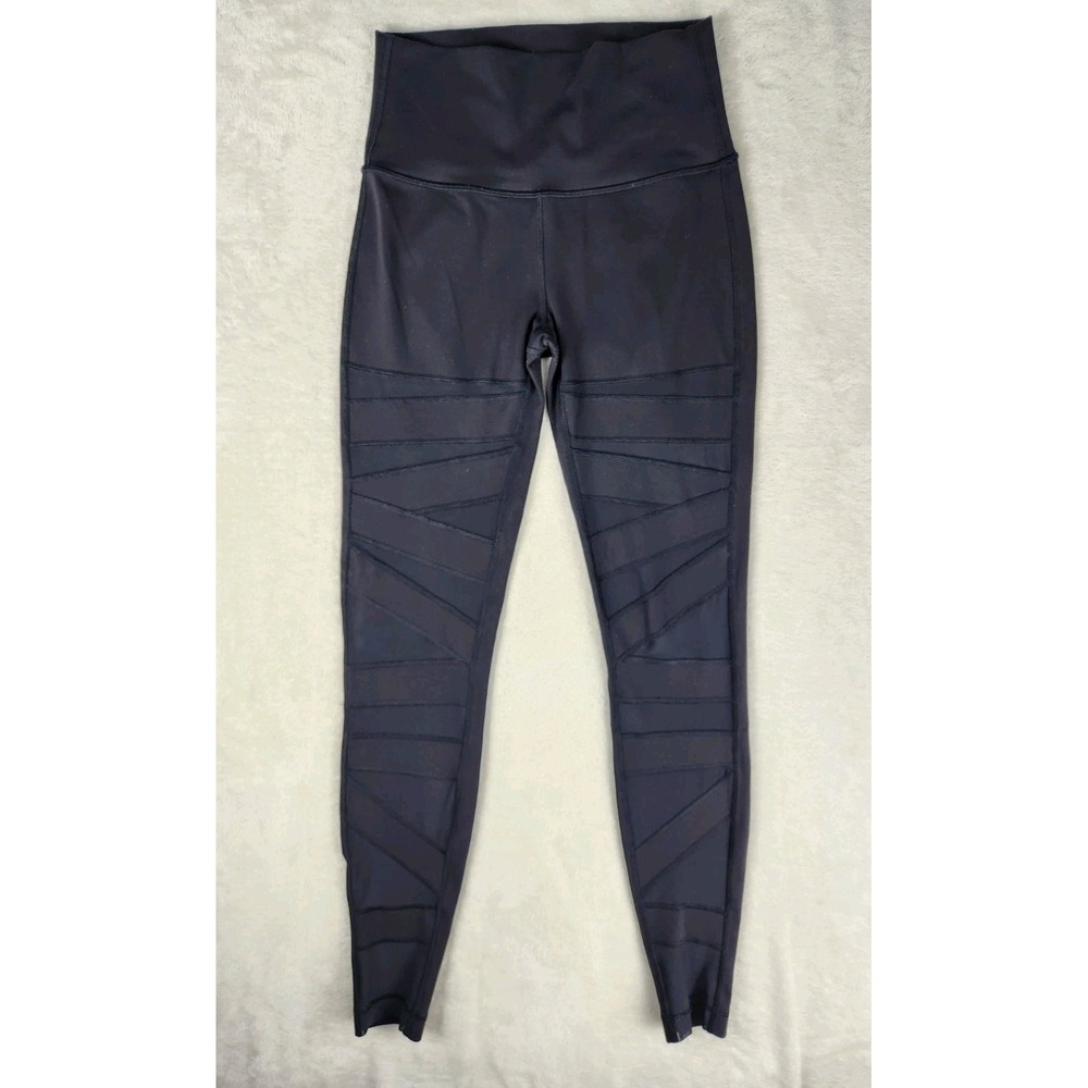 Lululemon Womens Wunder Under Leggings Size 6 Special Edition Tech Mesh Black